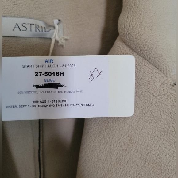 ASTRID Cream Long Coat. NWT Sz XL - Picture 6 of 6
